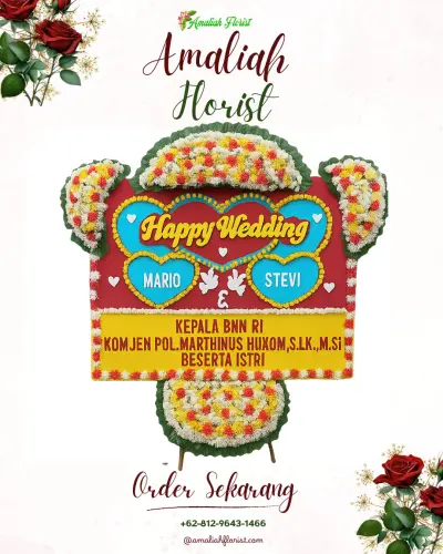 Karangan Papan Bunga Pernikahan di Ciptagumati